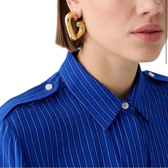 J.Crew Textured drapey button-up shirt BY680 size Small - Picture 10 of 11